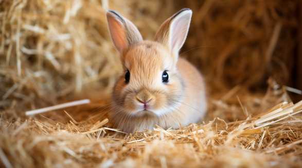 rabbit eating Timothy hay