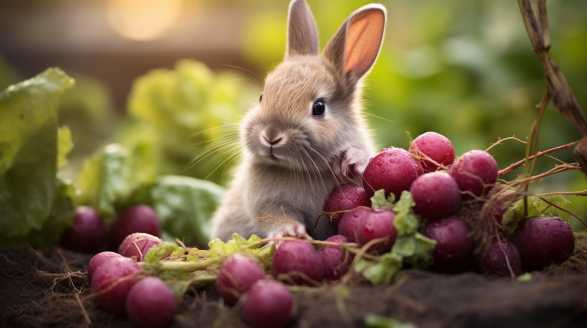 rabbits eating beets