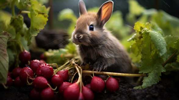 rabbits eating beets