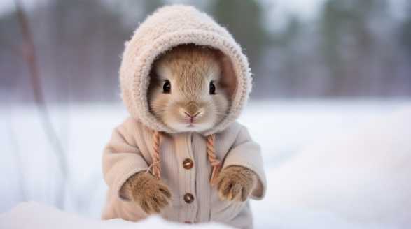 rabbit in winter