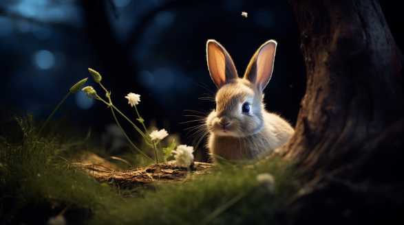 rabbit at night