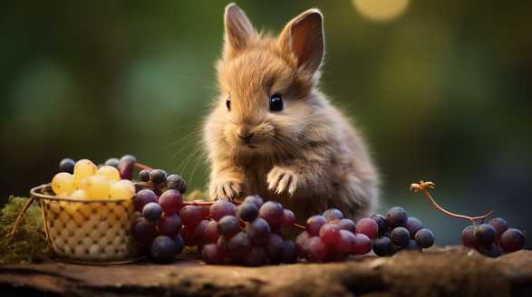 rabbit eating raisins