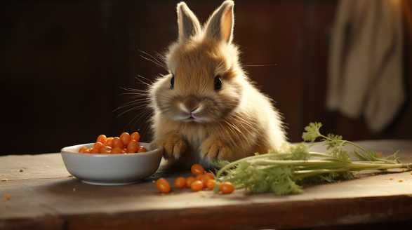wild rabbit eating