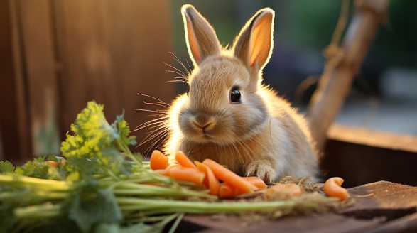 rabbit eating parsnips
