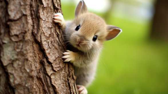 rabbit climbing tree