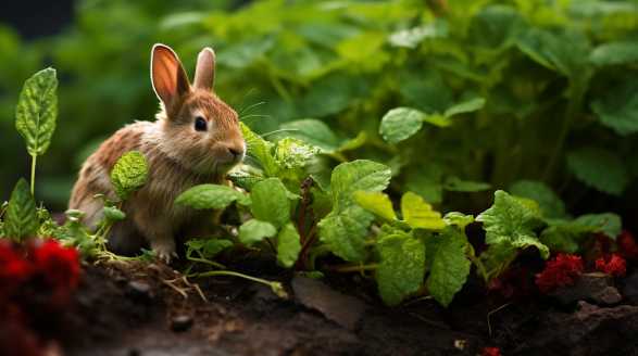 rabbit eating coleus