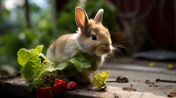rabbit eating coleus