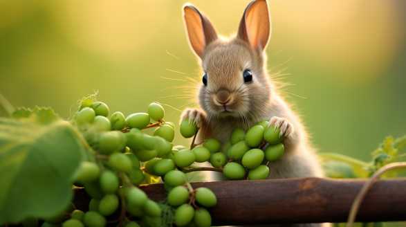 rabbit eating peas