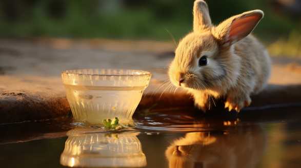 rabbit drinking water