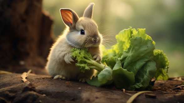 rabbit eating turnips